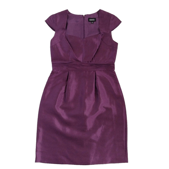 Adrianna Papell Purple Sheath Dress Size 10 New Silk Blend Cap Sleeve Formal - Picture 1 of 7
